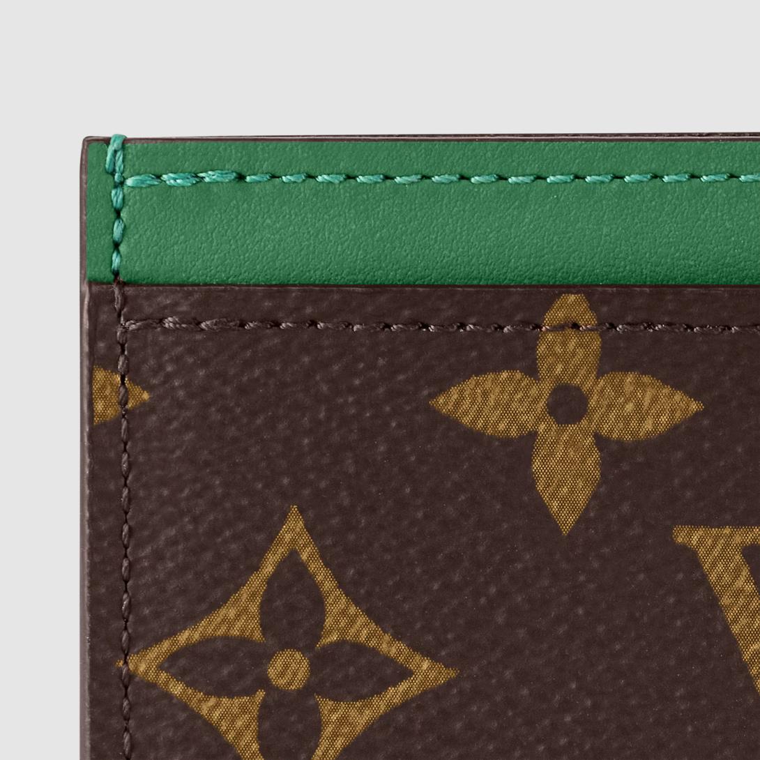 Ví Louis Vuitton Porte Cartes Simple Pm Monogram Macassar Nữ Xanh Lá